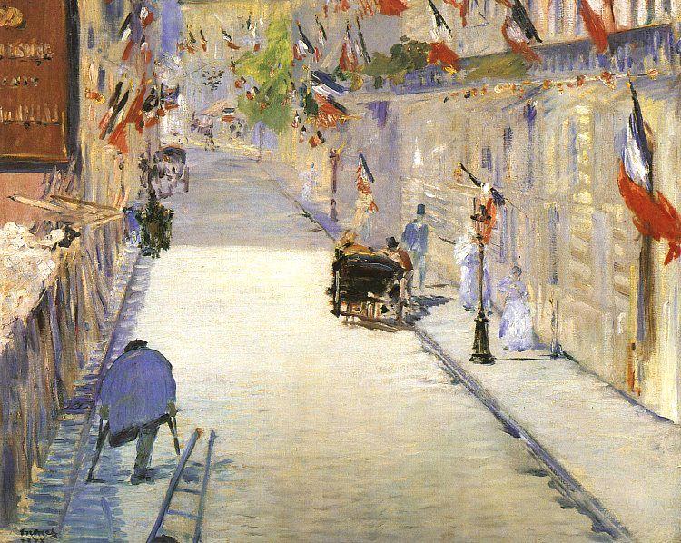 Edouard Manet Rue Mosnier with Flags